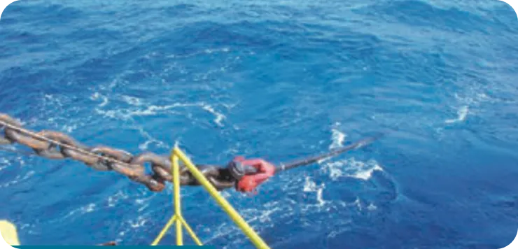 係留索：洋上浮き漁礁等