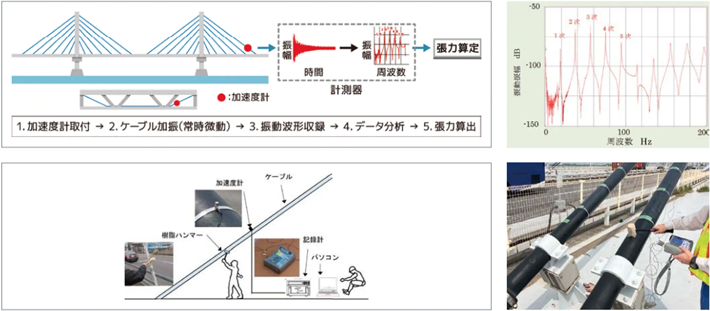ケーブル張力測定の仕組み