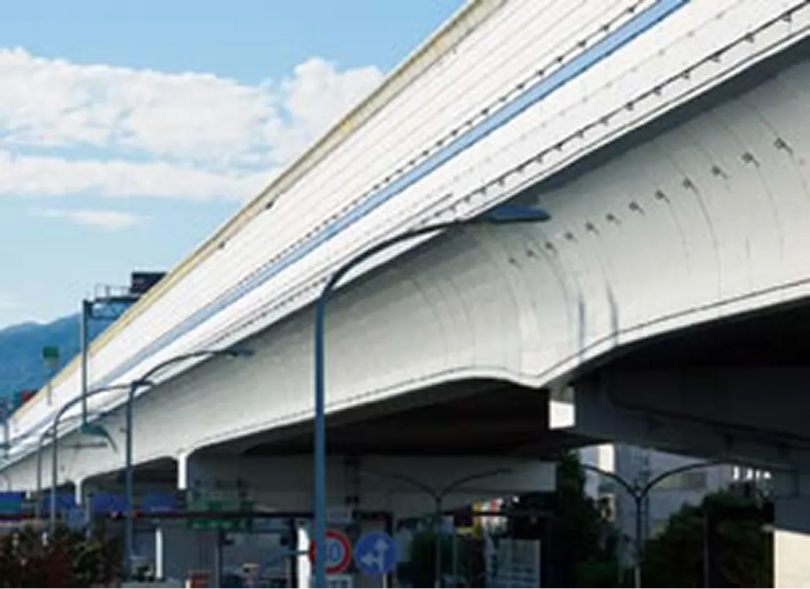 遮音壁落下防止装置 施工例