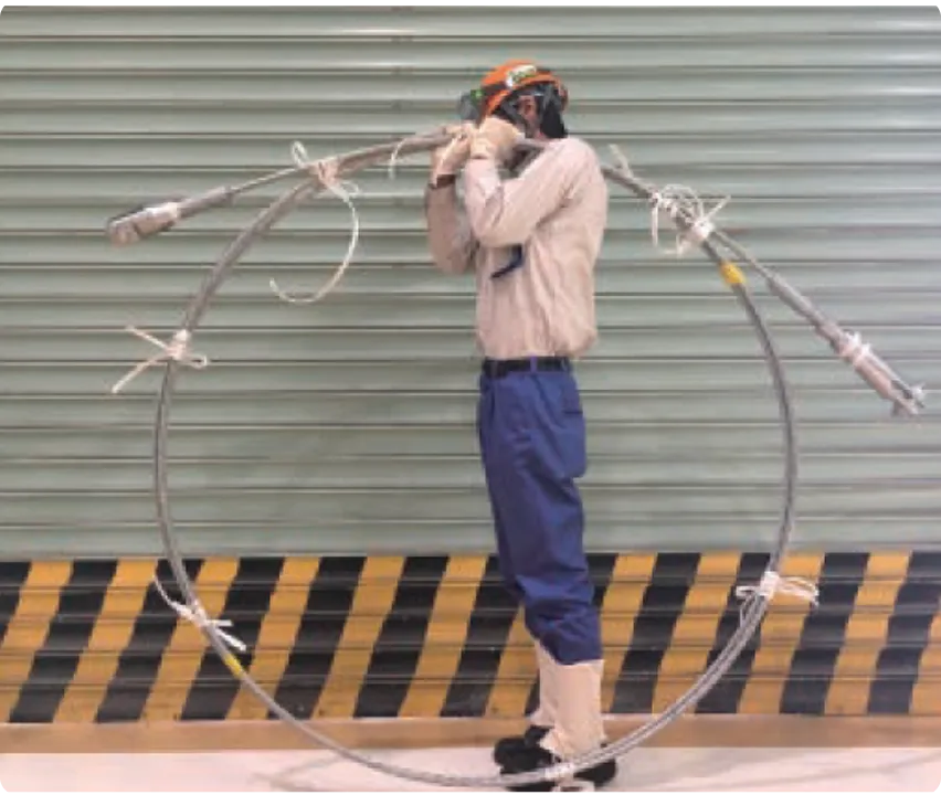 φ15.2mm、長さ15mのケーブルを巻いた状態